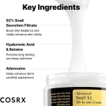 کرم آبرسان و مرطوب کننده حلزون کوزارکس مدل Cosrx Advanced Snail 92