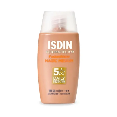 ضد آفتاب فیوژن واتر رنگی ایزدین مدل Isdin Magic Medium SPF50